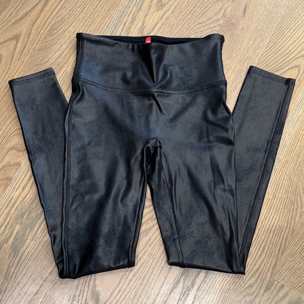 SPANX Black Faux Leather Leggings